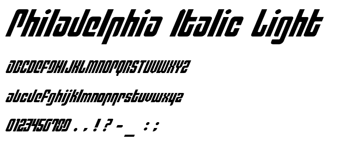 Philadelphia Italic Light font